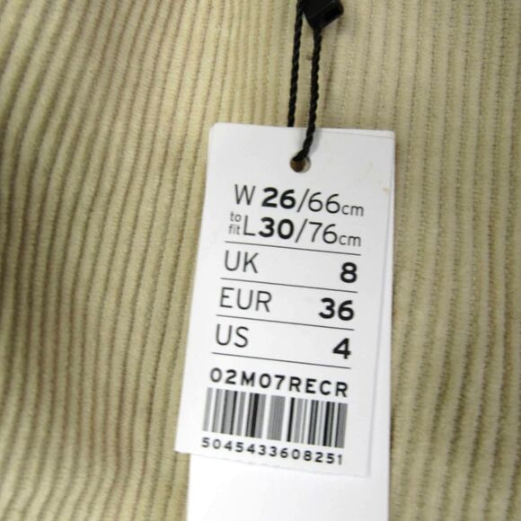 TOPSHOP Corduroy Mom Jeans In Cream Sz 4 - Picture 4 of 8